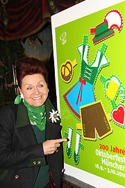 Dr. Gabriele Weishäupl stellte am 05.02.2009 das offizielle Plakatmotiv der Wiesn 2009 von Janine Aigner und Nathalie Fimelli aus München vor (Foto: Ingrid Grossmann)